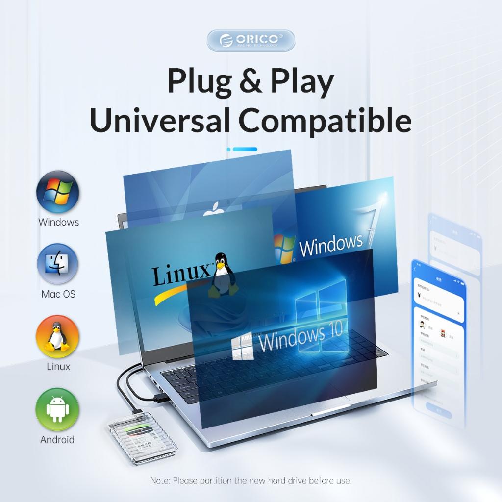 ORICO Case External Portable 2139U3-V1 Enclosure Transparent Harddisk - Image 4