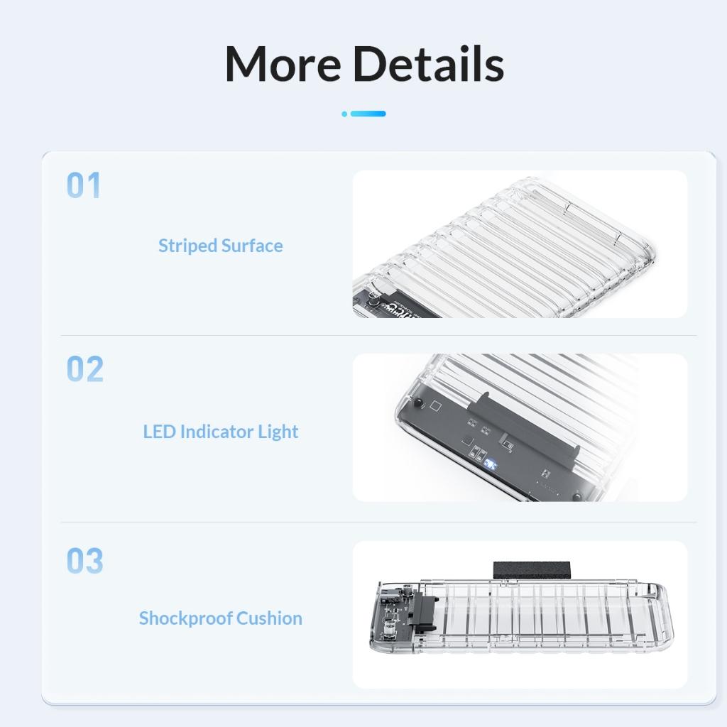 ORICO Case External Portable 2139U3-V1 Enclosure Transparent Harddisk - Image 6
