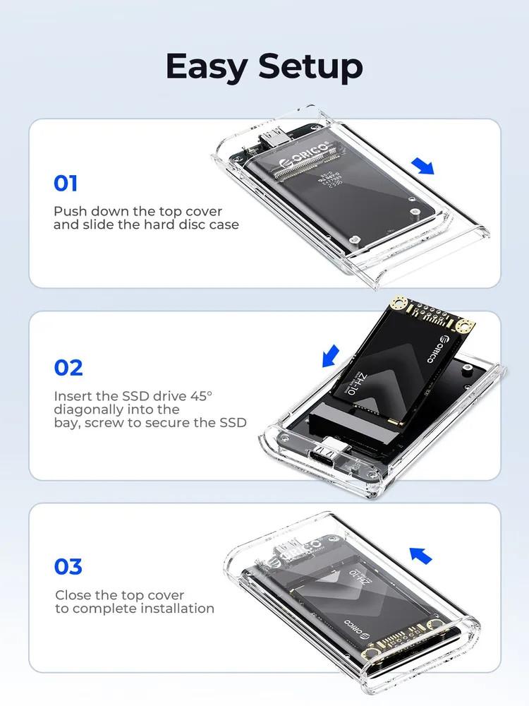 Orico TC10-MS Case External mSATA SSD Enclosure USB-C - Image 4
