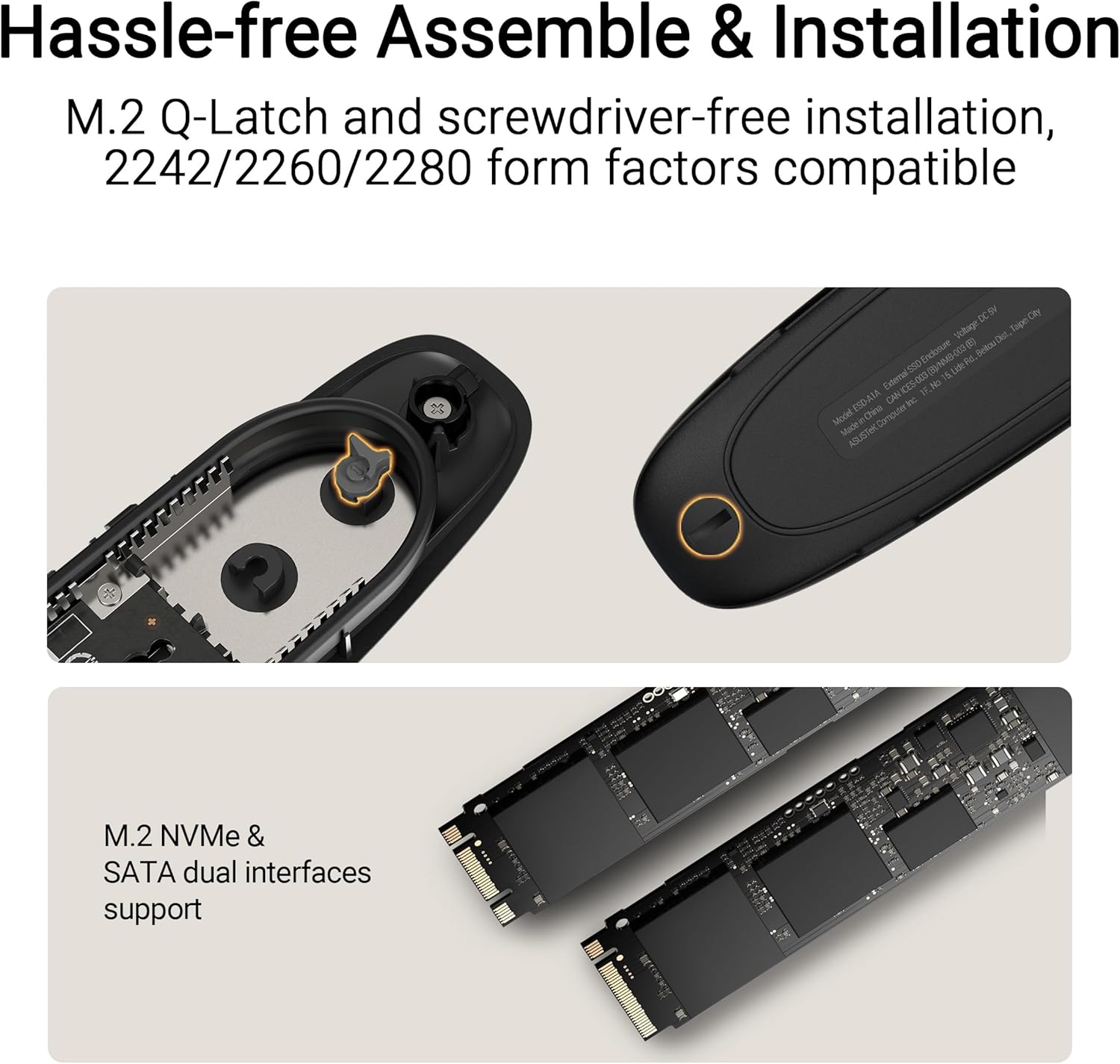 Asus Cobble SSD Enclosure M.2 NVMe External Case USB 3.2 Type-C - Image 3