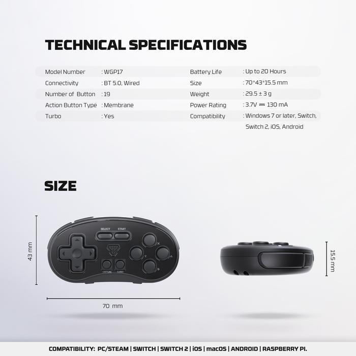 Fantech EOS Mini WGP17 Gamepad - Multi-platform Wireless Joystick - Image 7