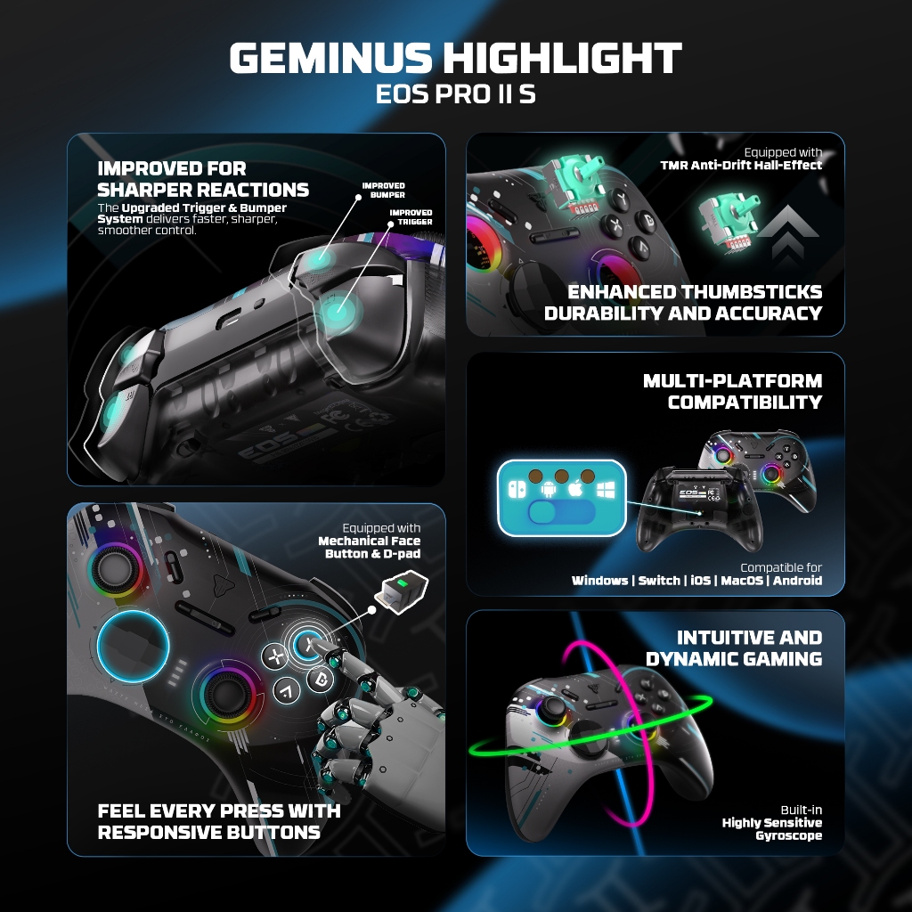 Gamepad Fantech EOS PRO II WGP15 V2S - Multi-platform Wireless Joystick - Image 2