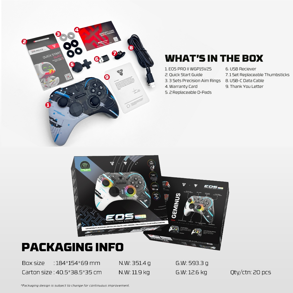 Gamepad Fantech EOS PRO II WGP15 V2S - Multi-platform Wireless Joystick - Image 6