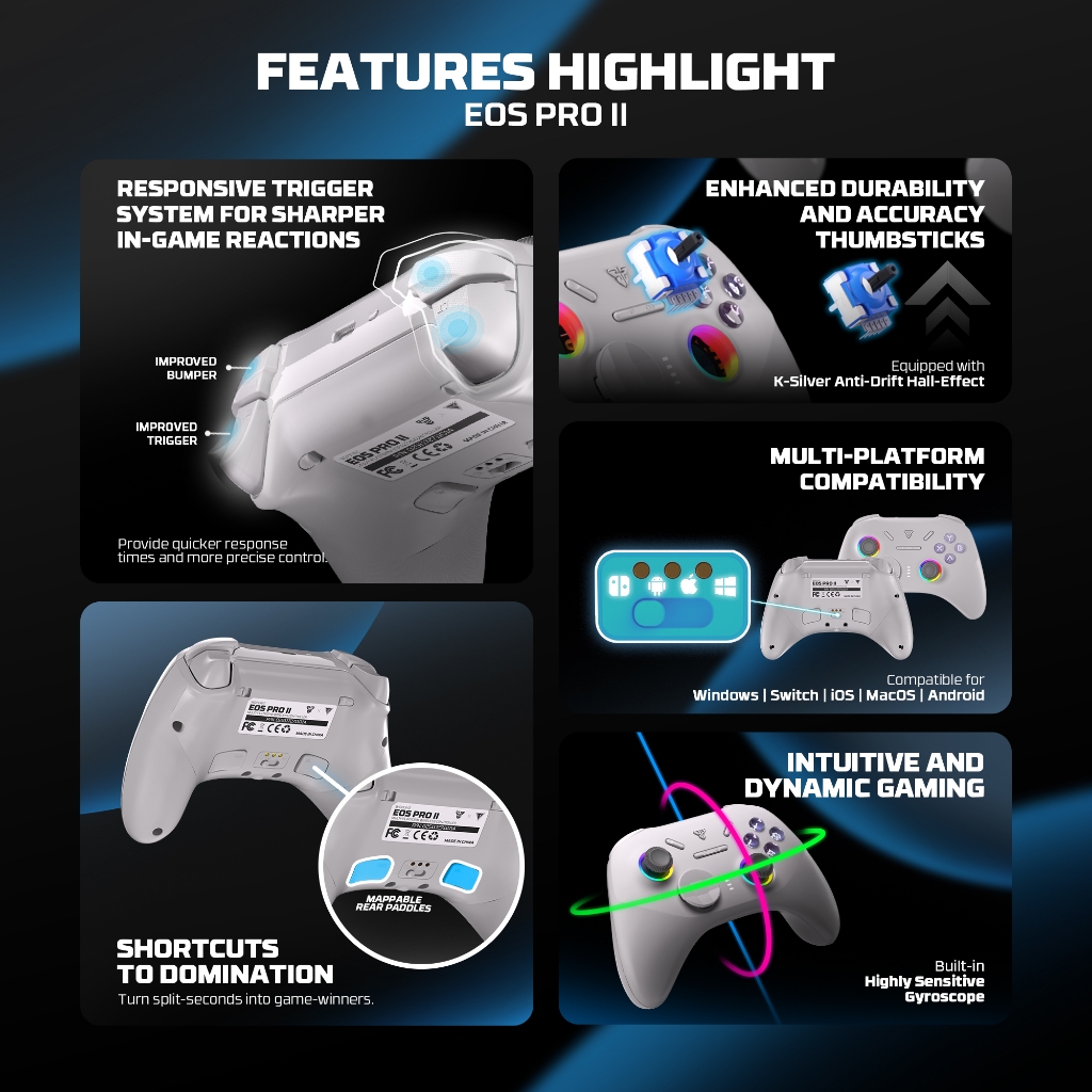 Gamepad Fantech EOS PRO II WGP15 V2  - Multi-platform Wireless Joystick - Image 2