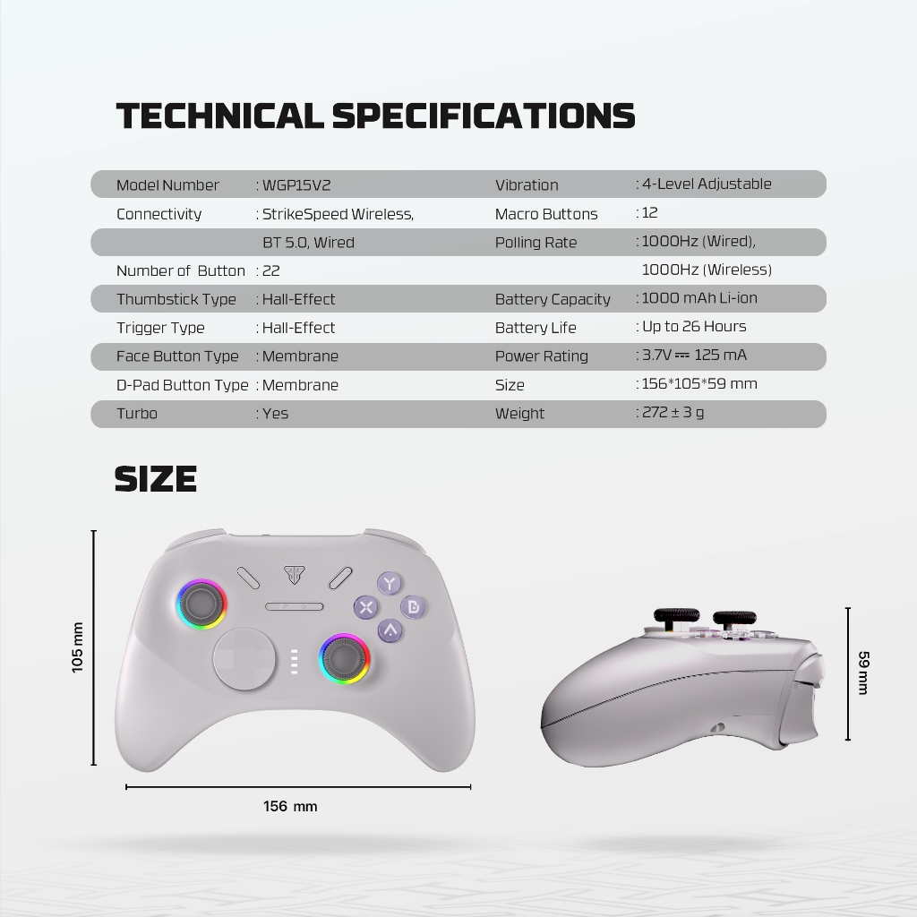 Gamepad Fantech EOS PRO II WGP15 V2  - Multi-platform Wireless Joystick - Image 5
