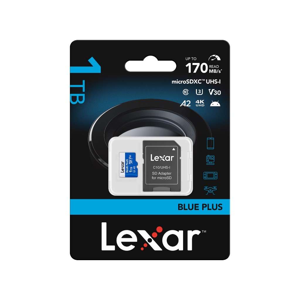 Lexar Blue Plus microSDXC UHS-I A2 1TB - Micro SD + Adapter - Image 3