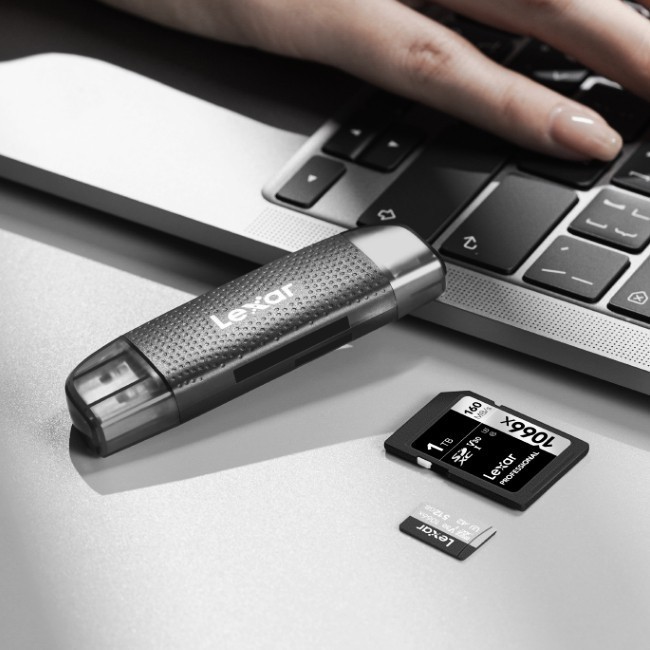 Lexar LRW300U MicroSD & SD Card Dual Slot Card Reader USB 3.2 - Image 2