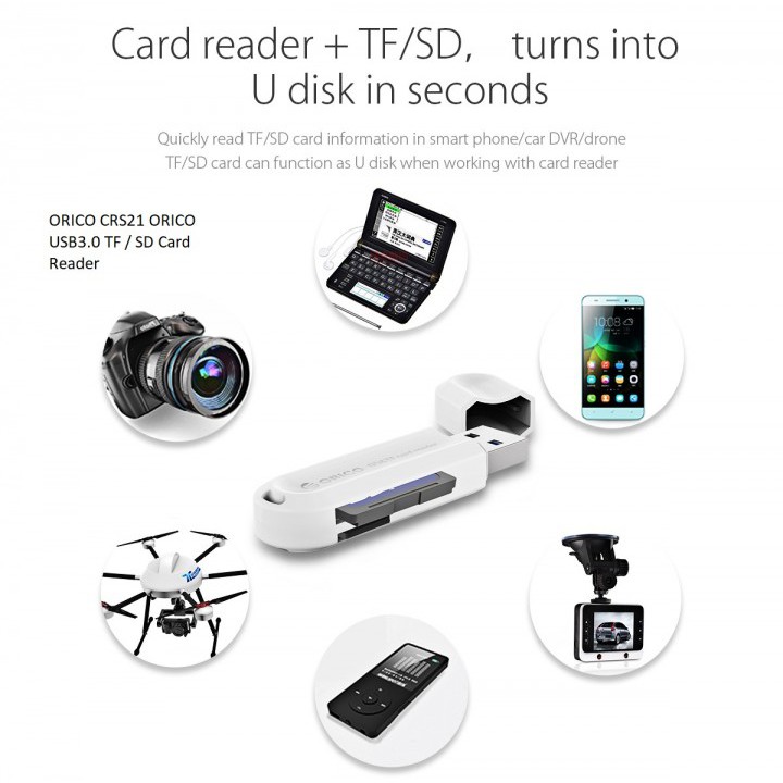 Orico CRS21 TF Card Reader MicroSD / Memory Card Adapter - USB3.0 - Image 4