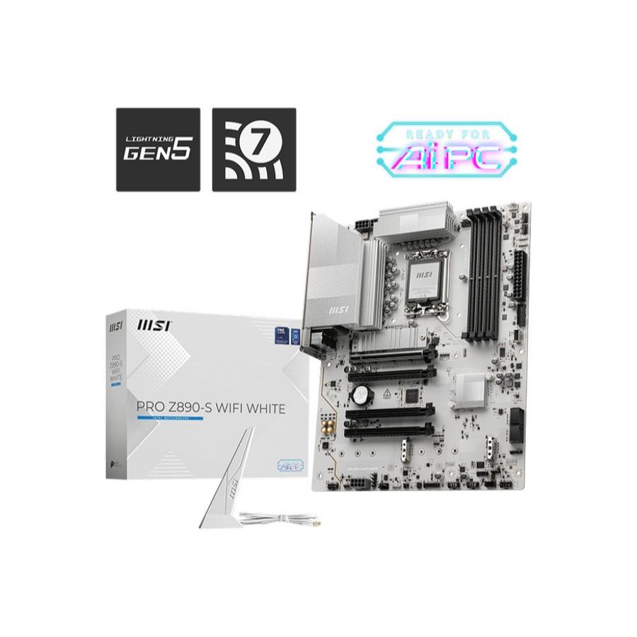 Motherboard MSI PRO Z890-S WIFI WHITE (LGA1851, Z890, DDR5, USB3.2, SATA3) - Image 2