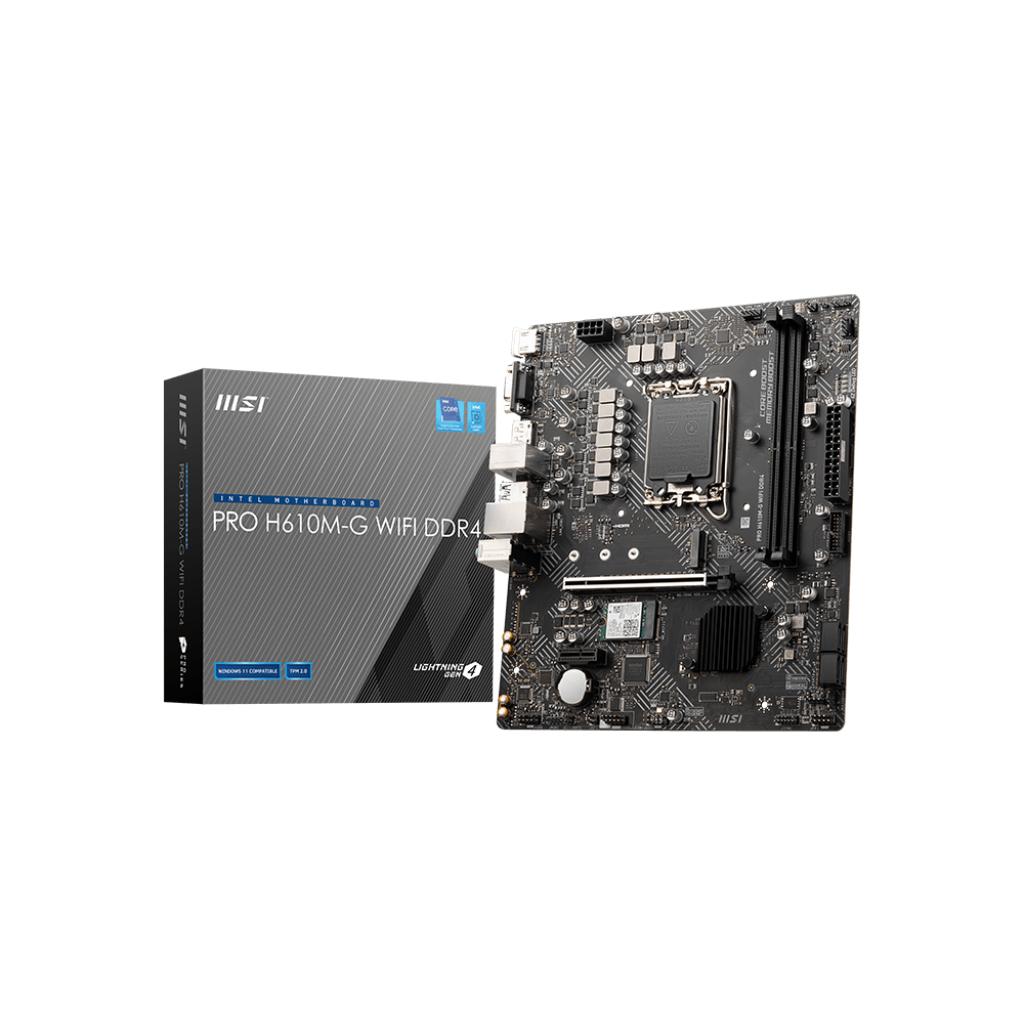 Motherboard MSI PRO H610M-G WIFI DDR4 (LGA1700, H610, DDR4, USB3.2) - Image 2