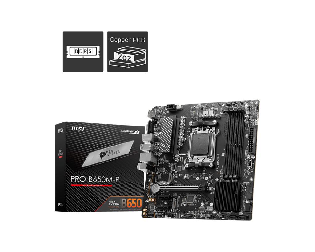 Motherboard MSI PRO B650M-P (AM5, AMD, B650, DDR5, SATA3) - Image 2