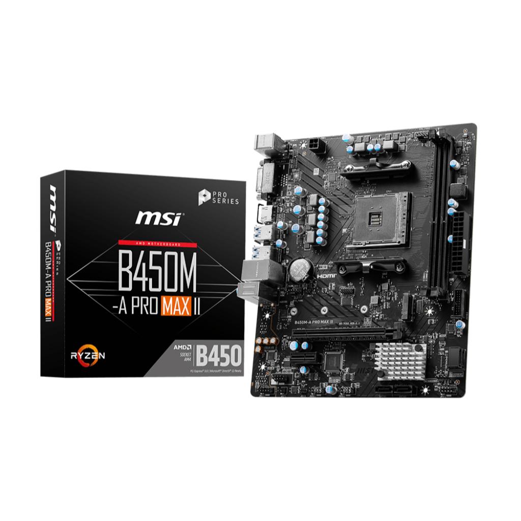 Motherboard MSI B450M A PRO MAX II (AM4, AMD, B450, DDR4, USB3.2, SATA3) - Image 2