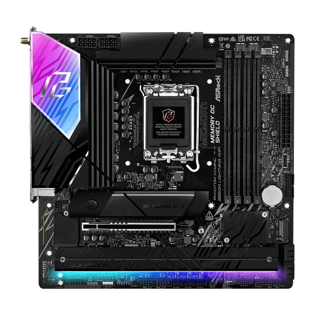 Motherboard ASROCK PG B860M Lightning WIFI (LGA1851, B860, DDR5, USB3.2, SATA3) - Image 2