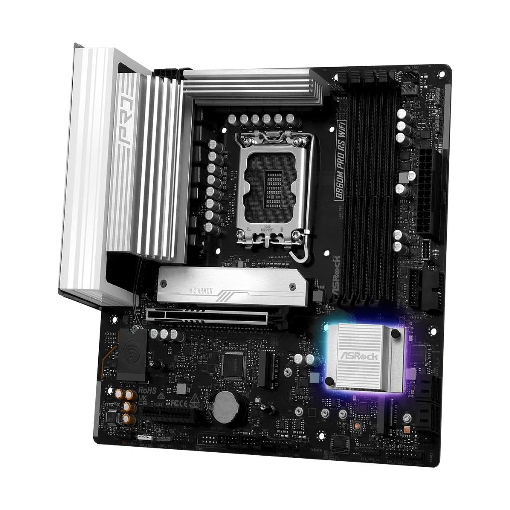 Motherboard ASROCK B860M Pro RS WiFi (LGA1851, B860, DDR5, USB3.2, SATA3) - Image 3