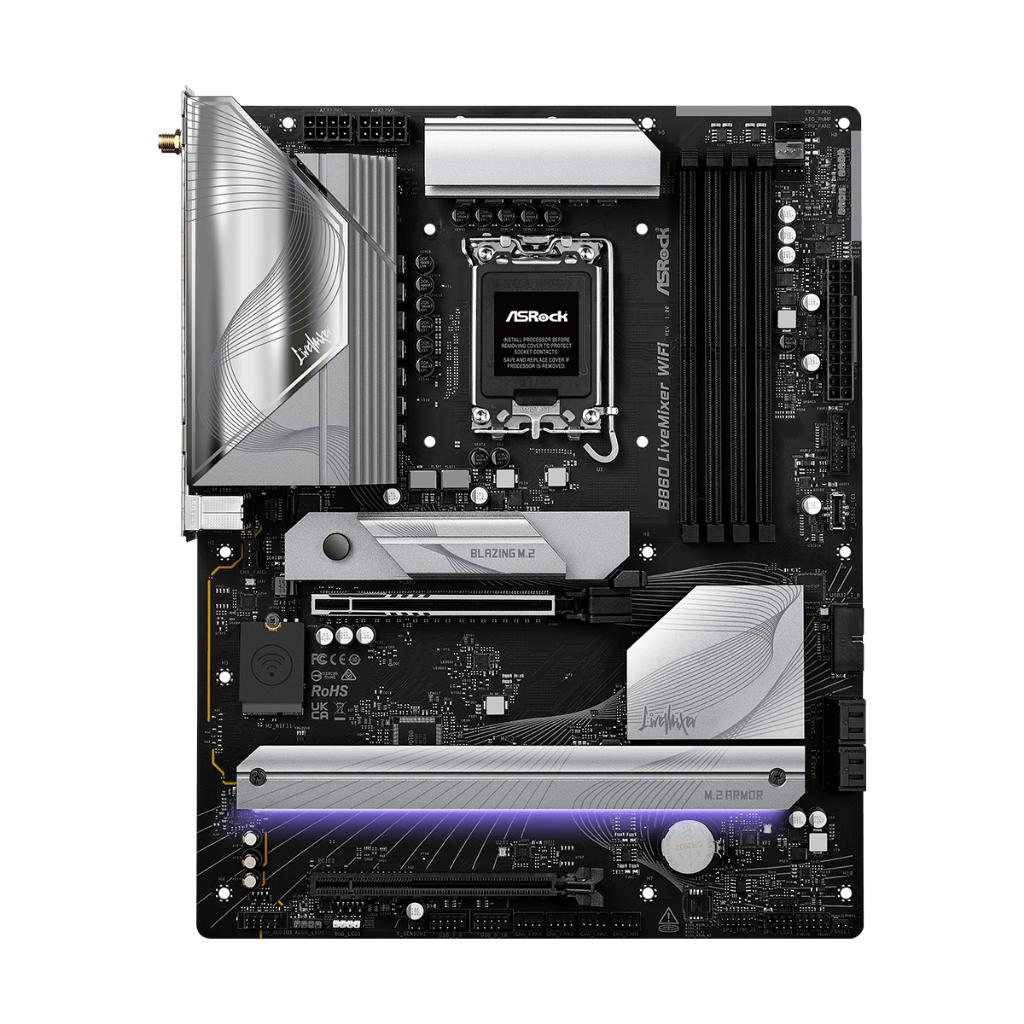 Motherboard ASROCK B860 LiveMixer WIFI (LGA1851, B860, DDR5, USB3.2, SATA3) - Image 2