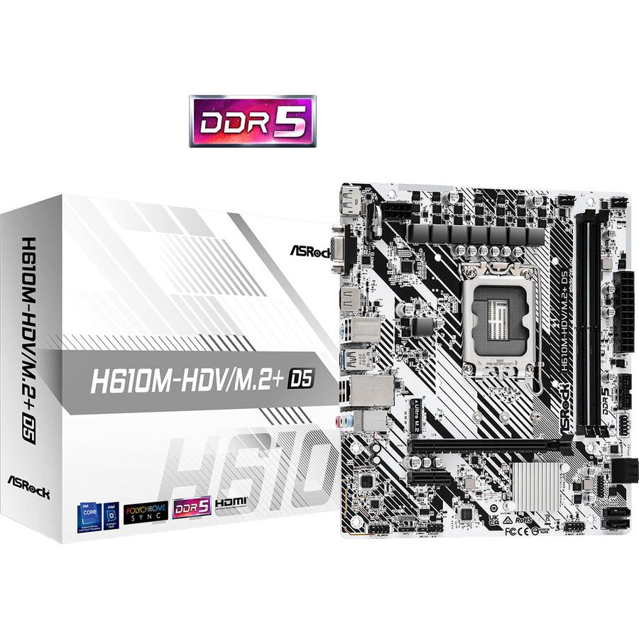Motherboard ASROCK H610M-HDV/M.2+ D5 (LGA1700,H610,DDR5,USB3.2,SATA3) - Image 2
