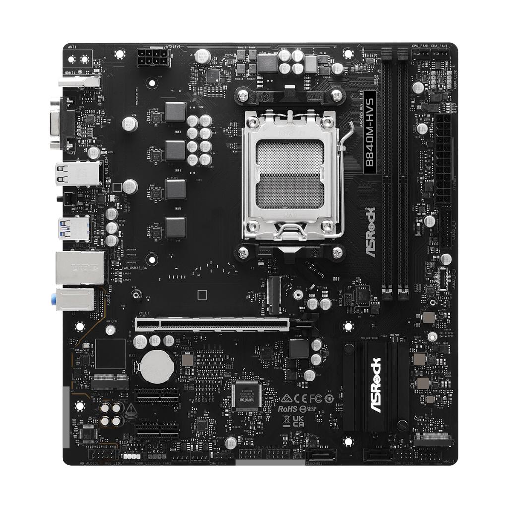 Motherboard ASROCK B840M-HVS (AM5, AMD, B840, DDR5, USB3.2, SATA3) - Image 2