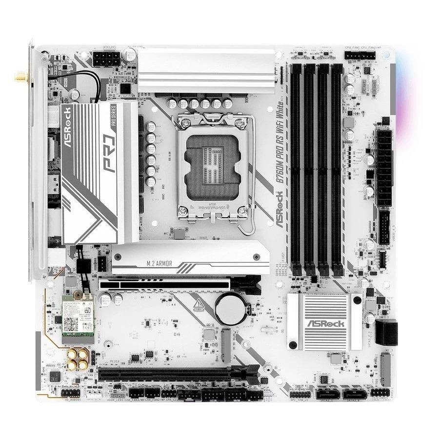 Motherboard ASROCK B760M PRO RS WiFi WHITE (LGA1700, B760, DDR5, USB3.2, SATA3) - Image 2