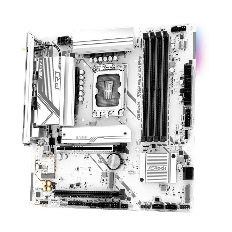 Motherboard ASROCK B760M PRO RS WiFi WHITE (LGA1700, B760, DDR5, USB3.2, SATA3) - Image 3