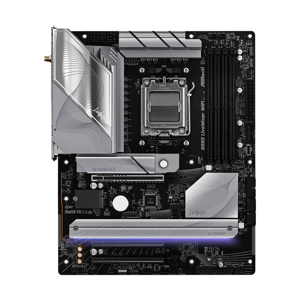 Motherboard ASROCK B850 LiveMixer WiFi (AM5, B850, DDR5, USB3.2, SATA3) - Image 2