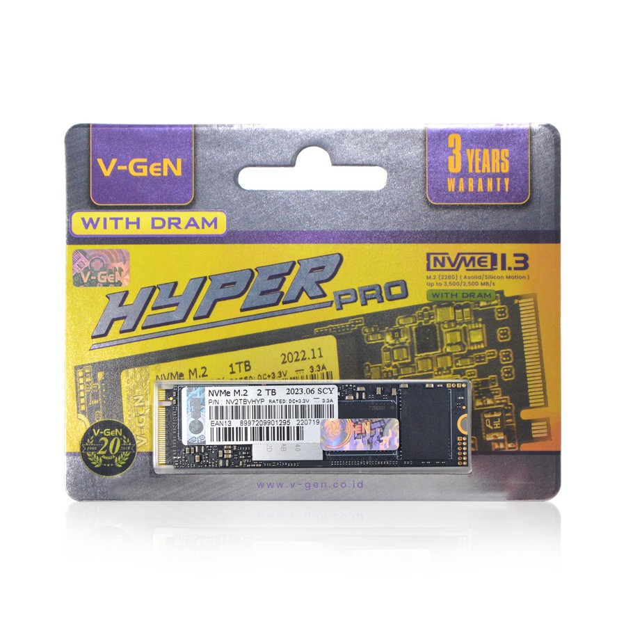 V-Gen SSD Hyper PRO M.2 Pcie Gen3 Nvme 2280 2TB - M2 2 TB - Image 2