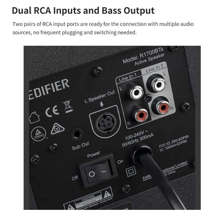 EDIFIER R1700BTs 2.0 Bluetooth Bookshelf Speaker with Bluetooth - Image 5