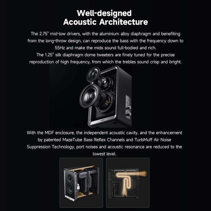 EDIFIER QR65 2.0 Desktop Active Monitor Speaker RGB Hi-Res Audio with GaN Charger & Bluetooth - Image 3