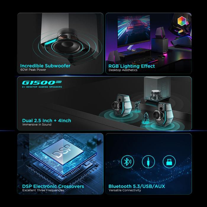 EDIFIER G1500 MAX 2.1 Desktop Gaming & Multimedia Speaker RGB with Bluetooth - Image 8