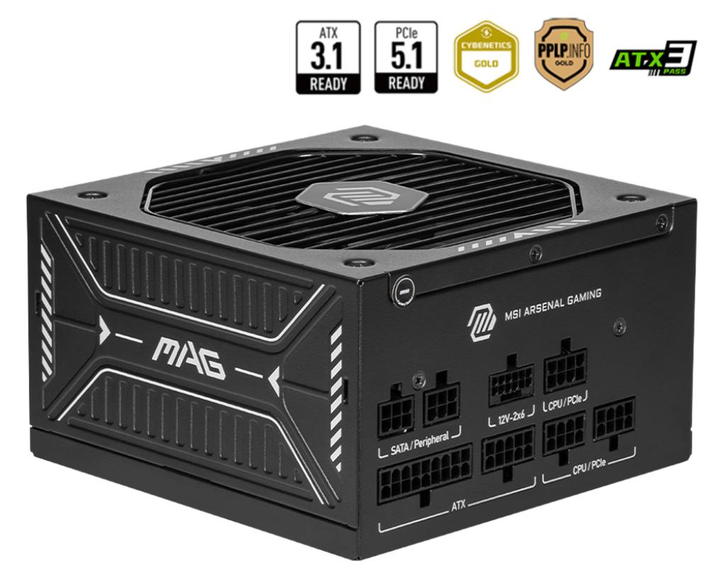 MSI MAG A650GLS 650W ATX 3.1 PCIE5 PSU - Power Supply 650 Watt 80+ Gold Full Modular - Image 2