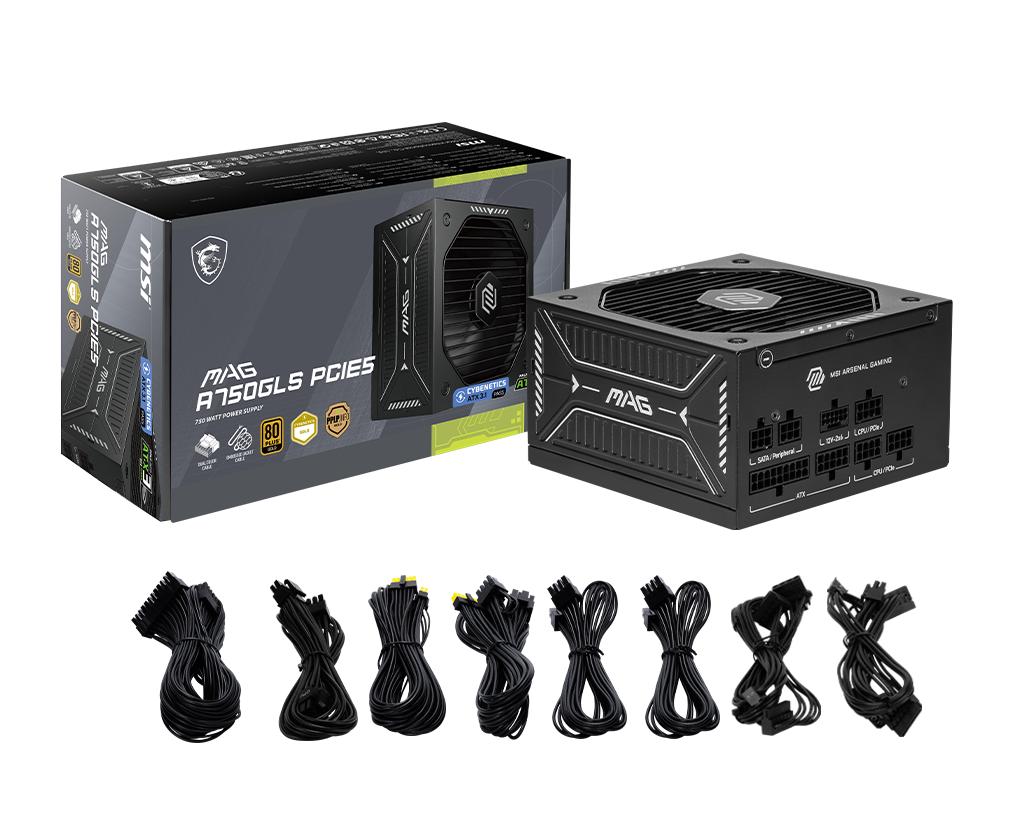 MSI MAG A750GLS 750W ATX 3.1 PCIE5 PSU - Power Supply 750 Watt 80+ Gold Full Modular - Image 3