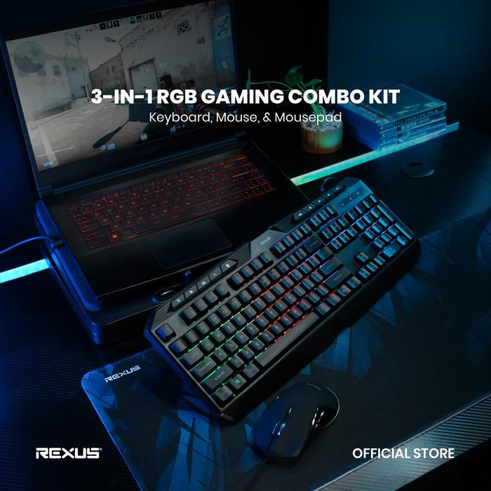 Rexus Combo Warfaction VR4 - Gaming keyboard/ Mouse/ Mousepad - Image 4