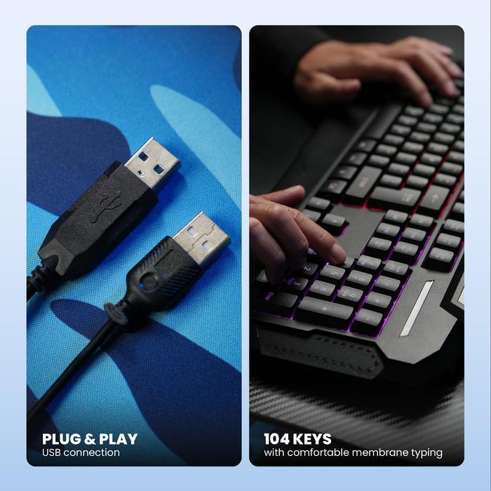 Rexus Combo Warfaction VR1 V2 - Gaming keyboard/ Mouse/ Mousepad - Image 4