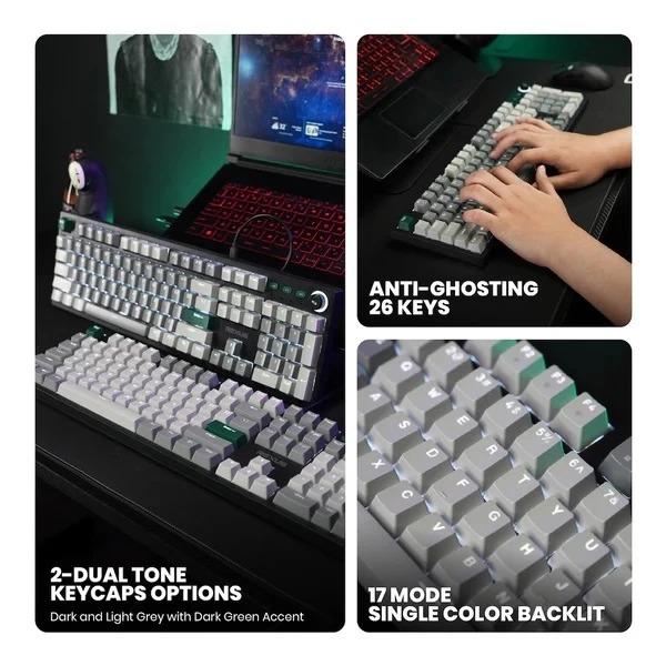 Keyboard Gaming Mechanical Rexus Heroic KX5 Fullsize RGB LED With Knob Button - Image 4