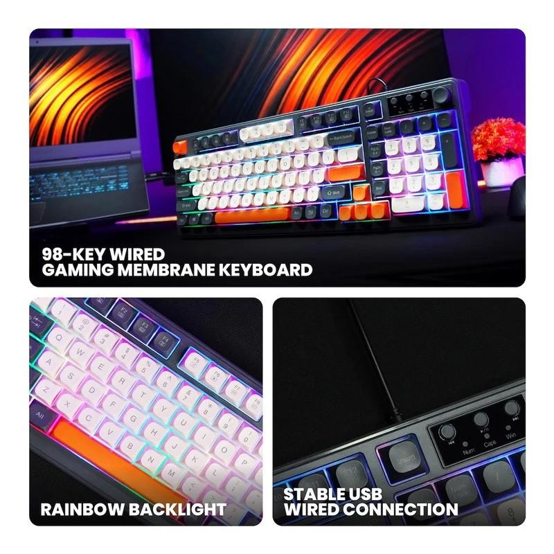 Keyboard Gaming Membrane Rexus Battlefire K98M RGB LED - Image 2