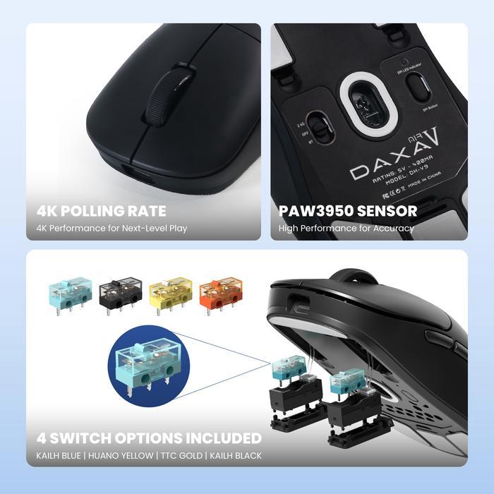 Mouse Gaming Rexus Daxa Air V / DX-V9 Triple Connection - Image 2