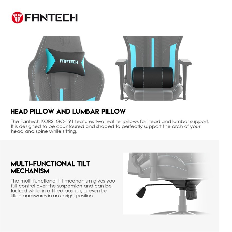 Fantech Korsi GC-191 Gaming Chair - kursi gaming GC191 - Image 2