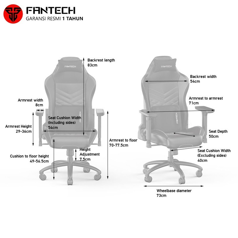 Fantech Ledare GC-192 Gaming Chair - kursi gaming GC192 - Image 4
