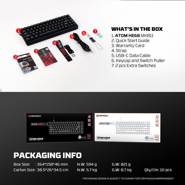 Fantech ATOM HE68 MK811 RGB - 65% Mechanical Gaming Keyboard - Image 6