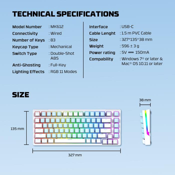 Fantech ATOM X83 MK612 AME RGB - 75% Mechanical Gaming Keyboard - Image 5