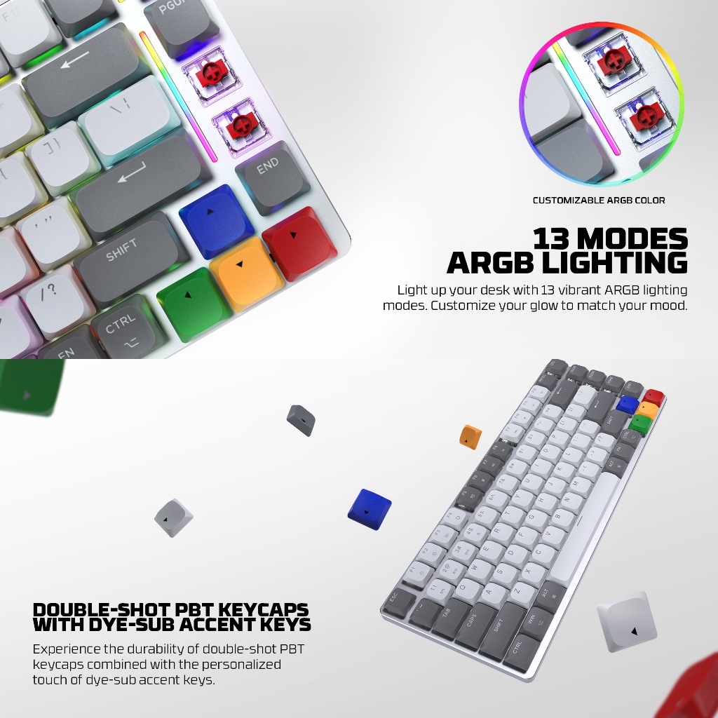 Fantech MK915 SUPER MAXFIT AIR83 ARGB Wireless - 75% Low Profile Mechanical Gaming Keyboard - Image 3