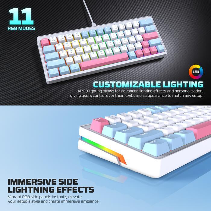 Fantech ATOM X63 MK611 AME RGB - 60% Mechanical Gaming Keyboard - Image 3