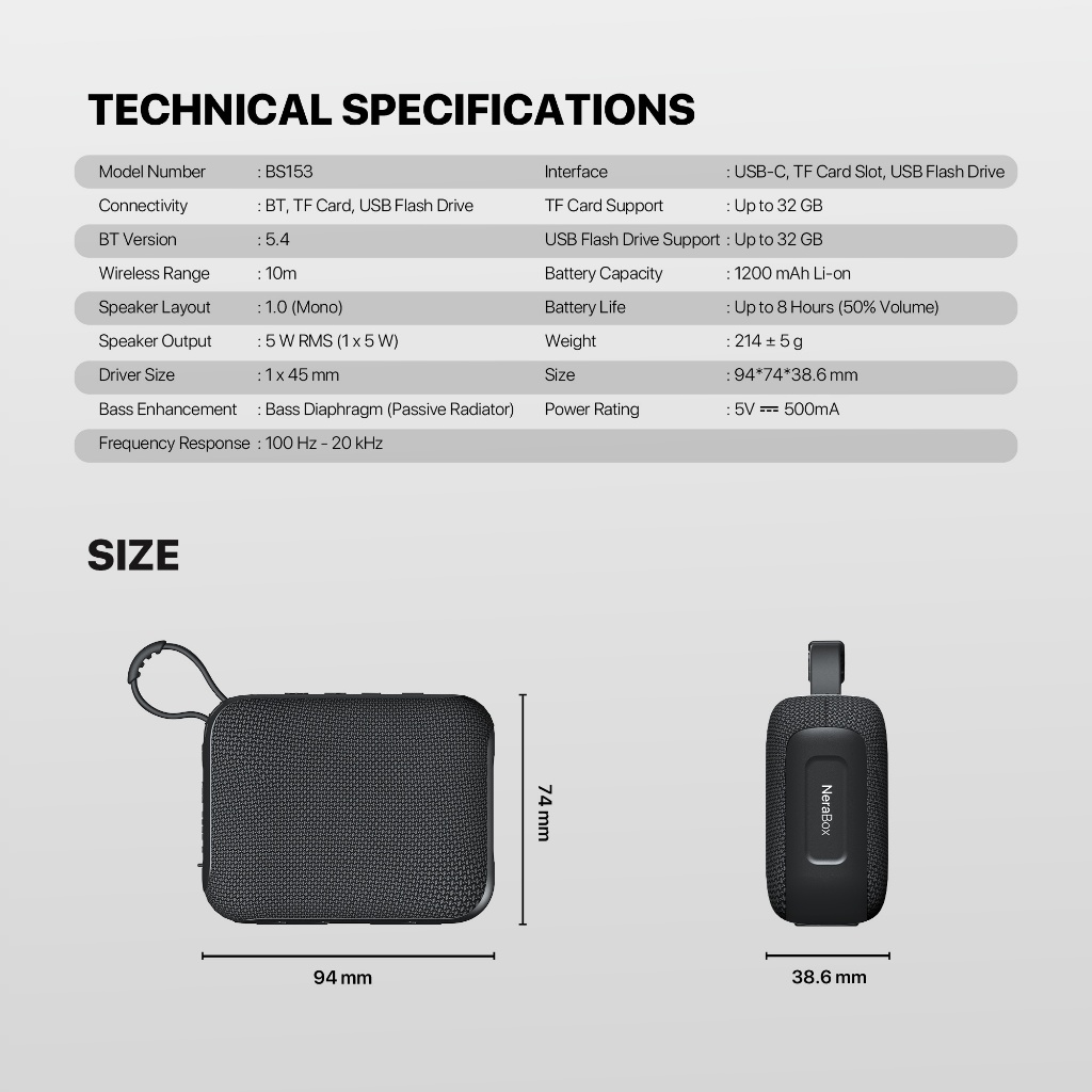 Fantech Nerabox BS153 Portable Wireless Speaker with Blutooth 5.4 - Image 7