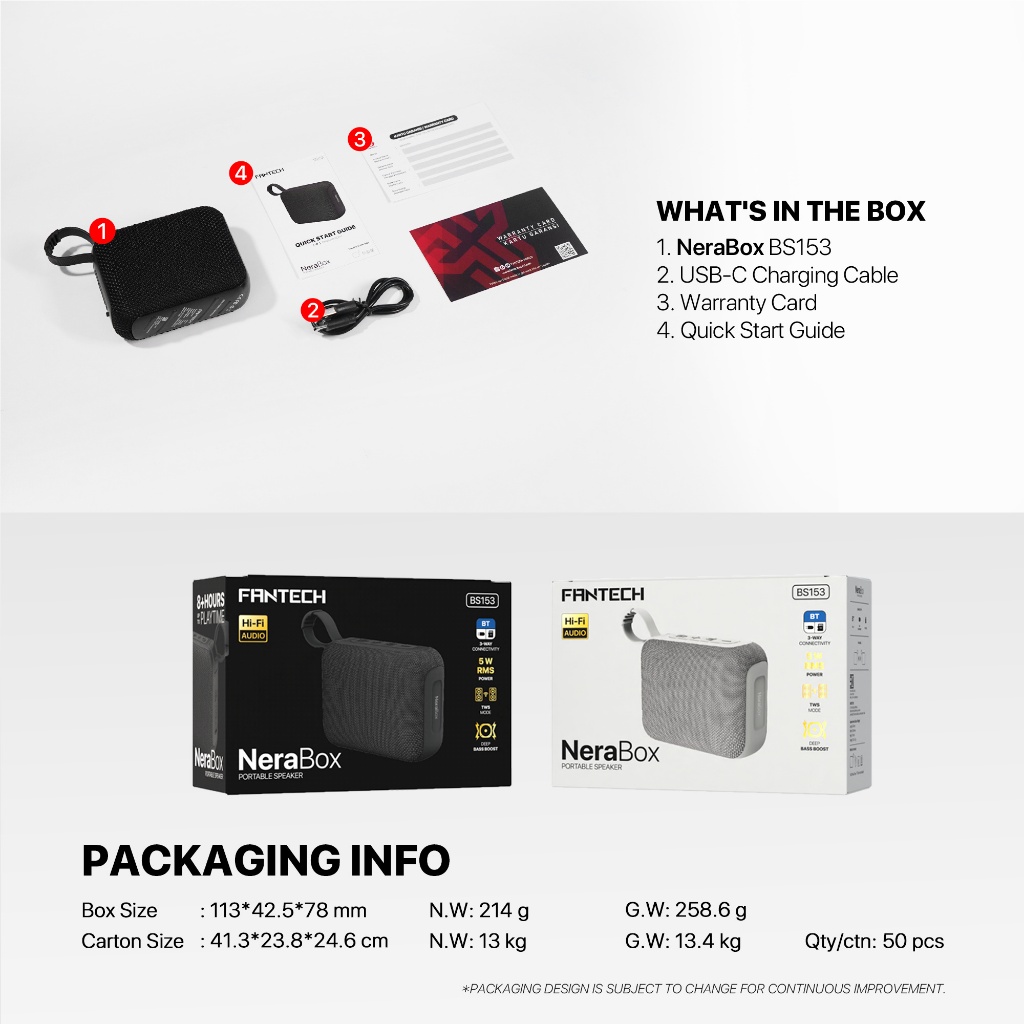 Fantech Nerabox BS153 Portable Wireless Speaker with Blutooth 5.4 - Image 8