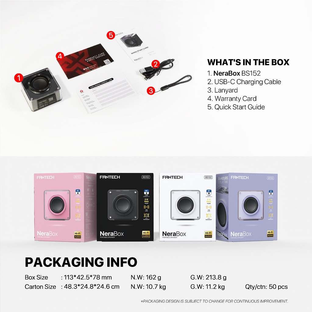 Fantech Nerabox BS152 Portable Wireless Speaker Hi-Fi Audio True Wireless Stereo - Image 8