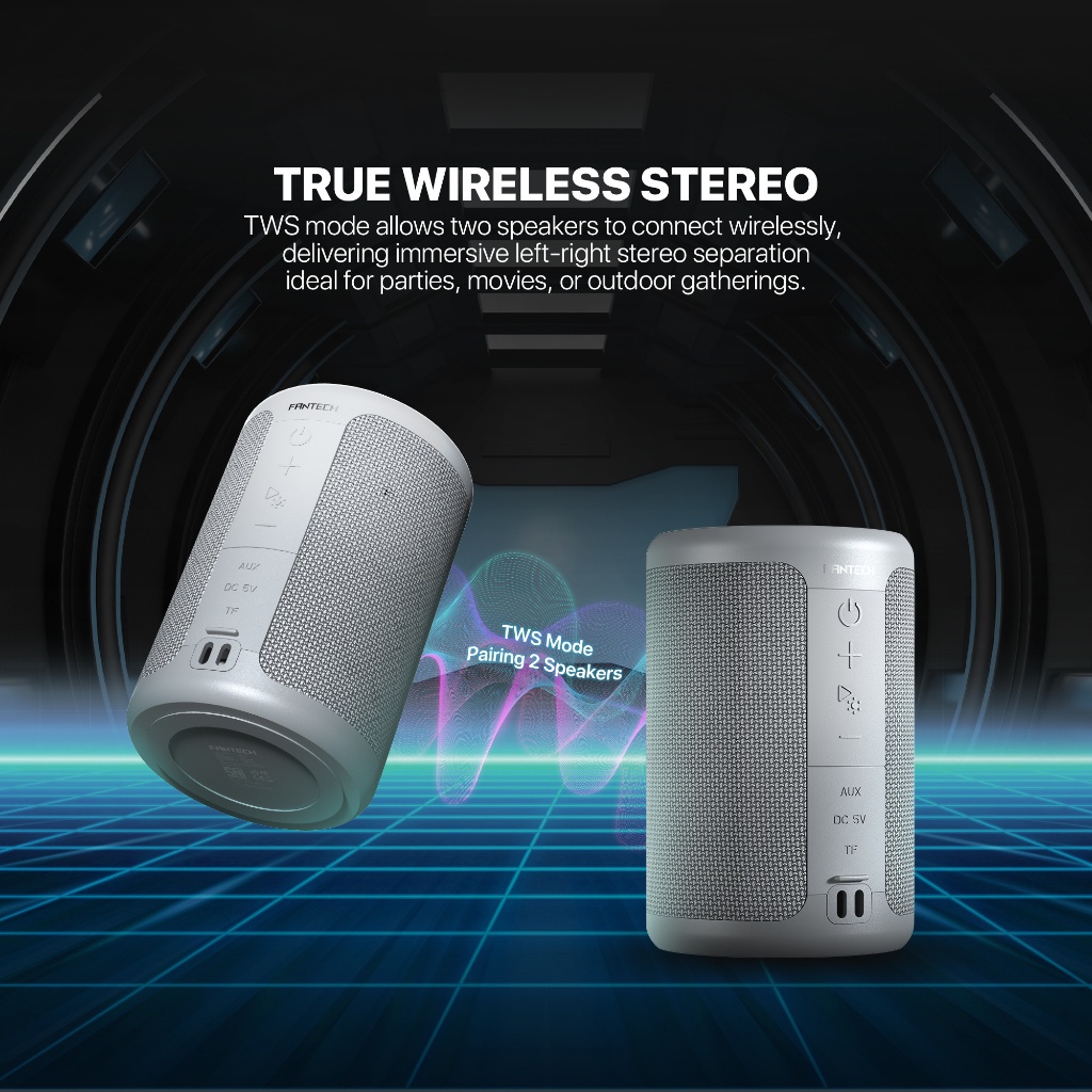 Fantech Nerabox BS154 Portable Wireless RGB Speaker Hi-Fi Audio True Wireless Stereo - Image 4