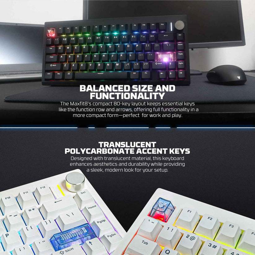 Fantech MAXFIT8 QMK VIA MK921 RGB Wireless - 60% Mechanical Gaming Keyboard - Image 3