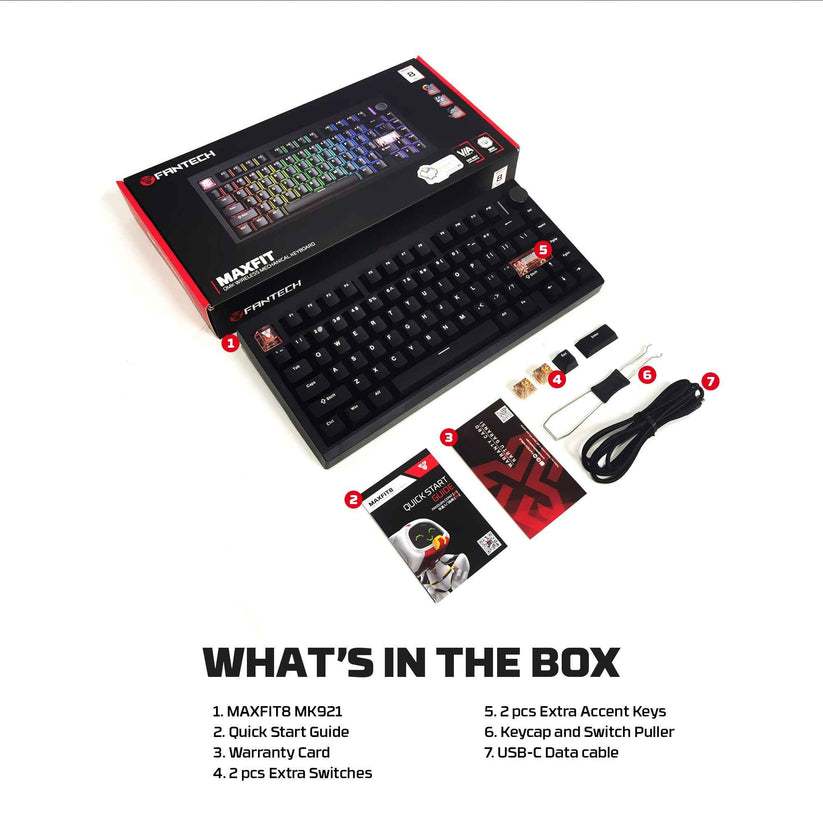 Fantech MAXFIT8 QMK VIA MK921 RGB Wireless - 60% Mechanical Gaming Keyboard - Image 5