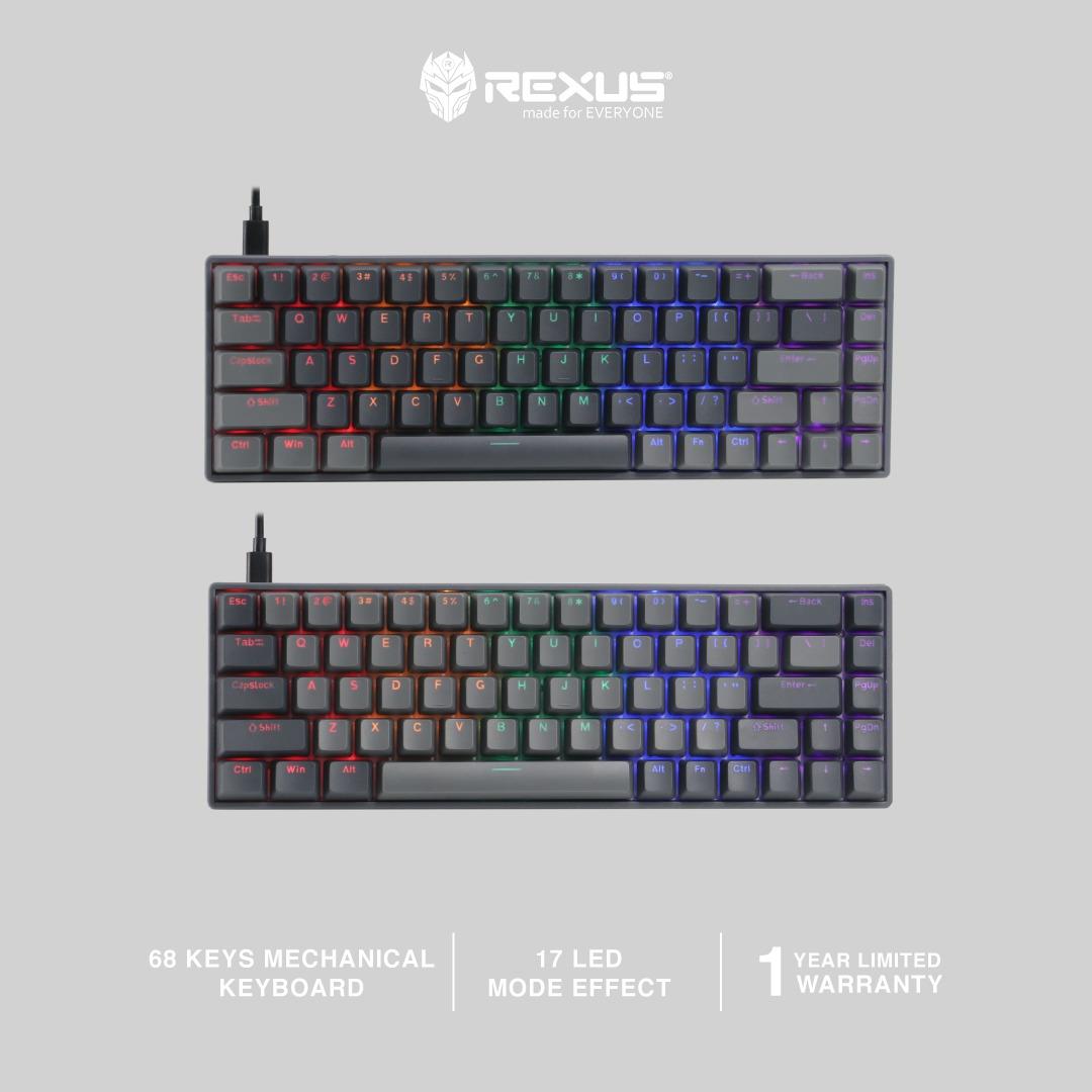 Keyboard Gaming Mechanical Rexus Heroic KX3 65% RGB LED - Image 2