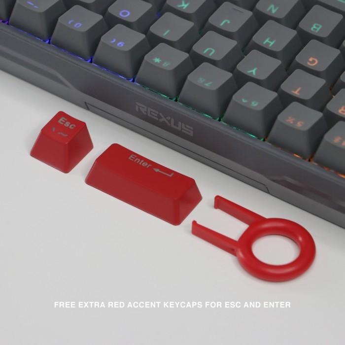 Keyboard Gaming Mechanical Rexus Heroic KX3 65% RGB LED - Image 6