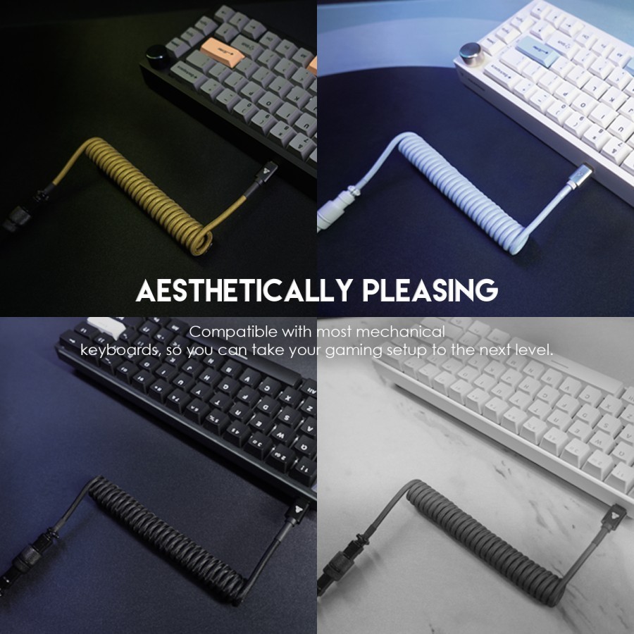 Fantech Aviator AC701 Coiled Cable Type C Mechanical Keyboard - Image 4
